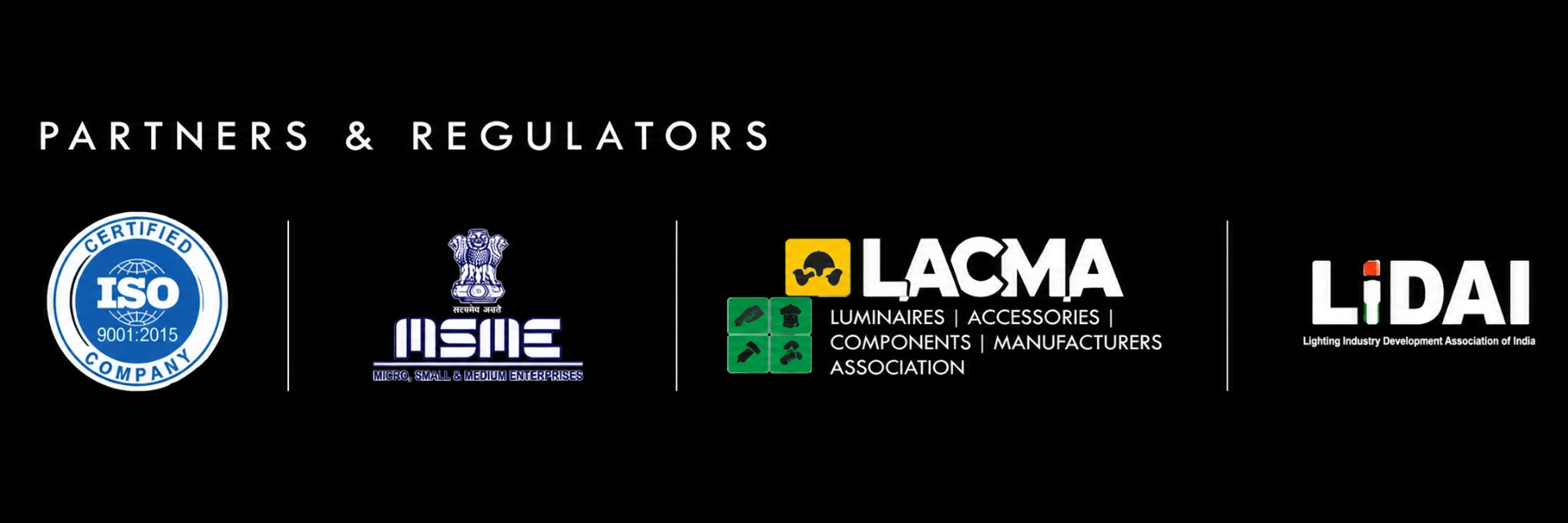 ISO, MSME, LACMA and LiDAI partner and regulator marks