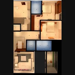 Overhead lighting layout for an interior