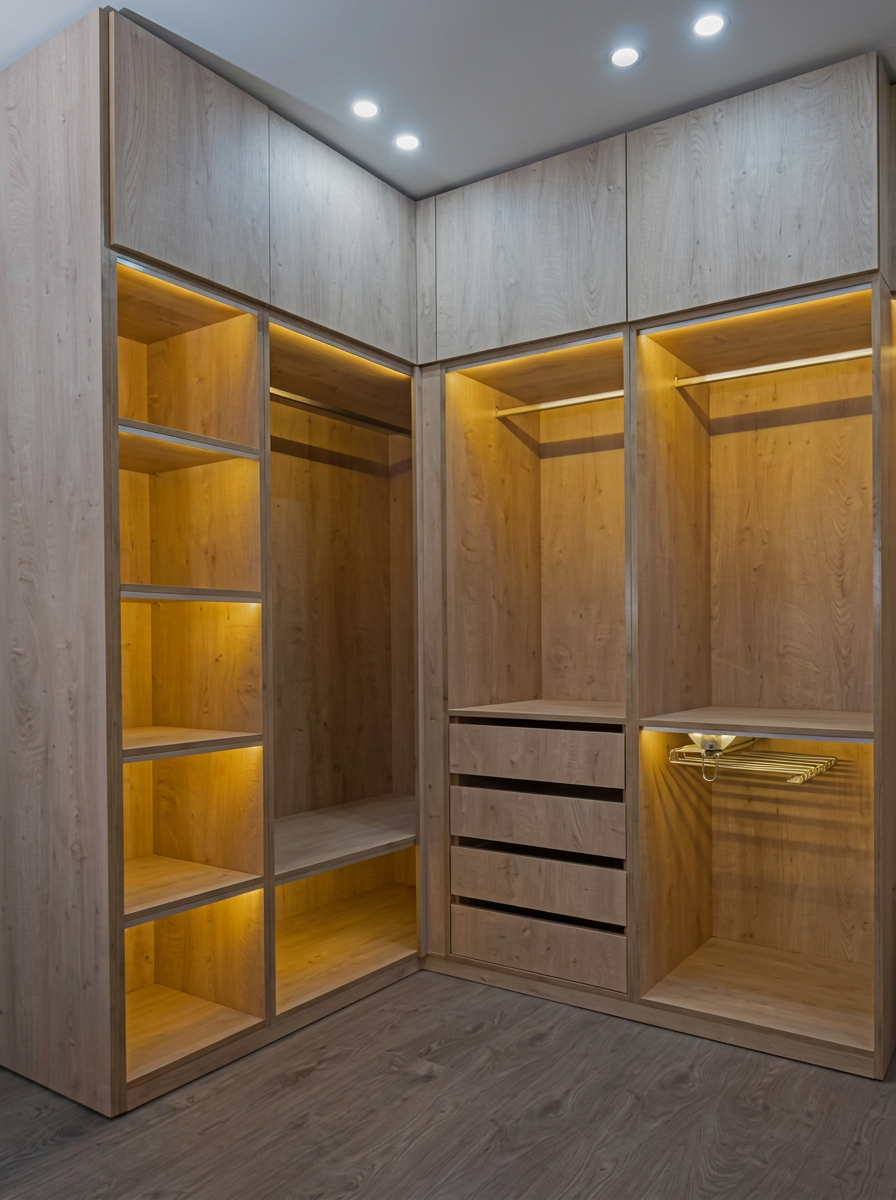 Integrated wardrobe lighting